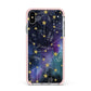 Personalised Constellation Apple iPhone Xs Max Impact Case Pink Edge on Silver Phone