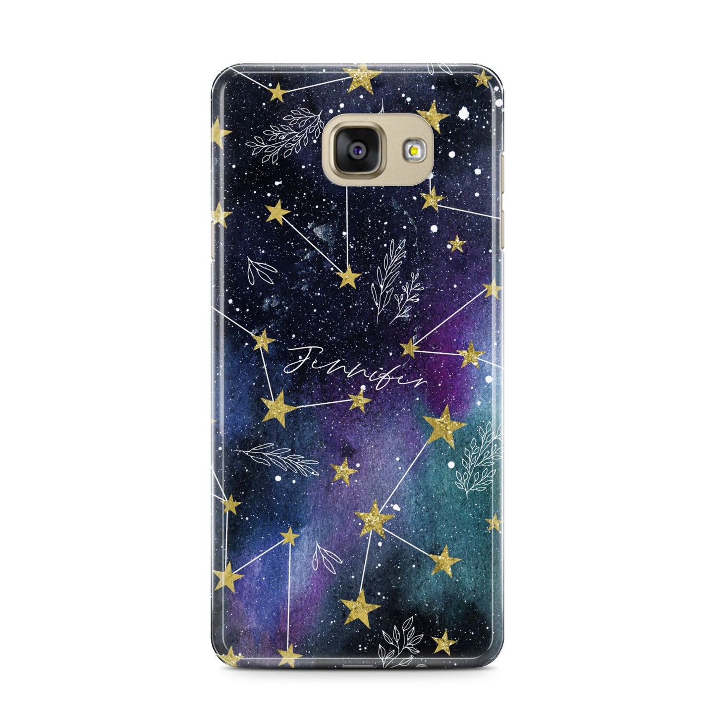 Personalised Constellation Samsung Galaxy A7 2016 Case on gold phone