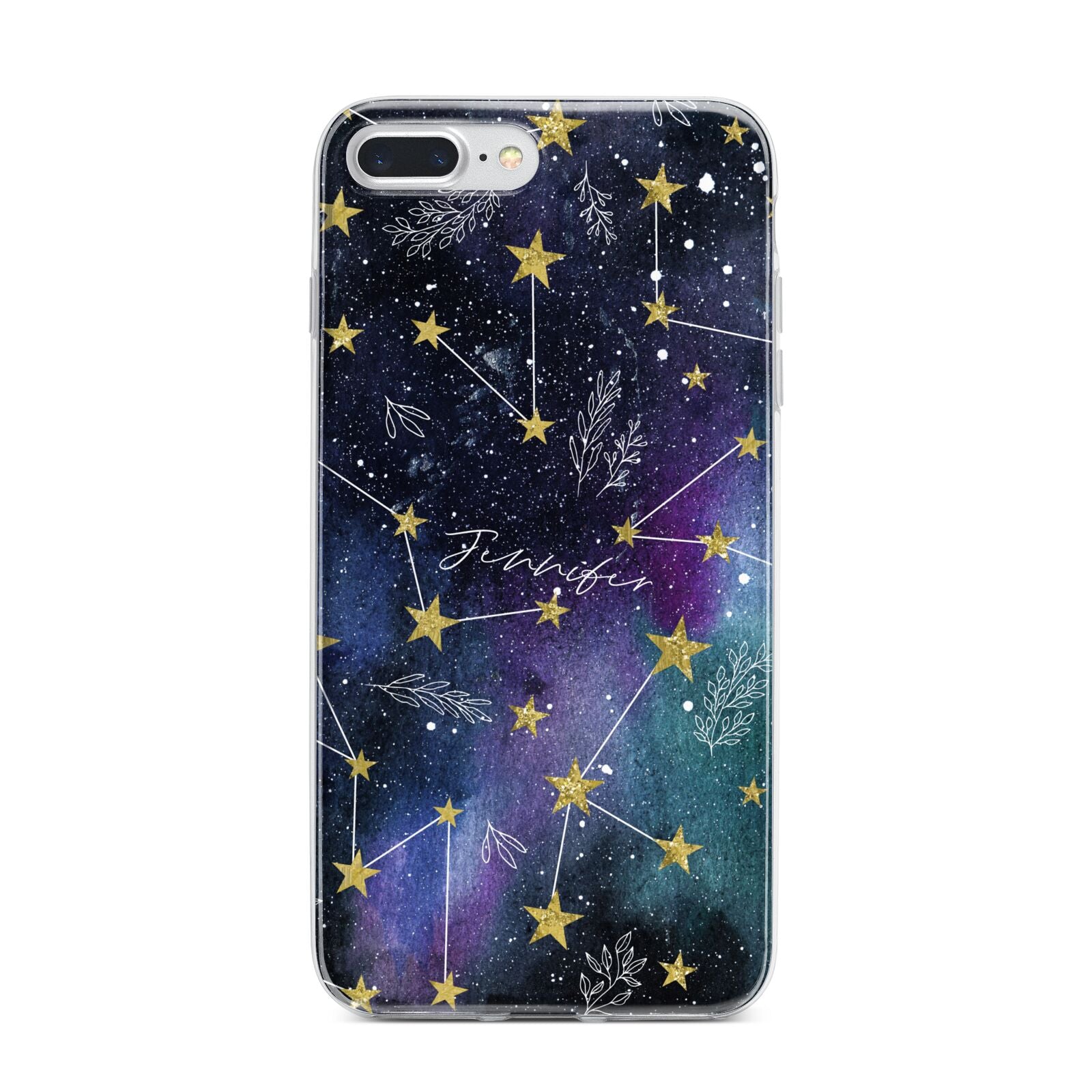 Personalised Constellation iPhone 7 Plus Bumper Case on Silver iPhone