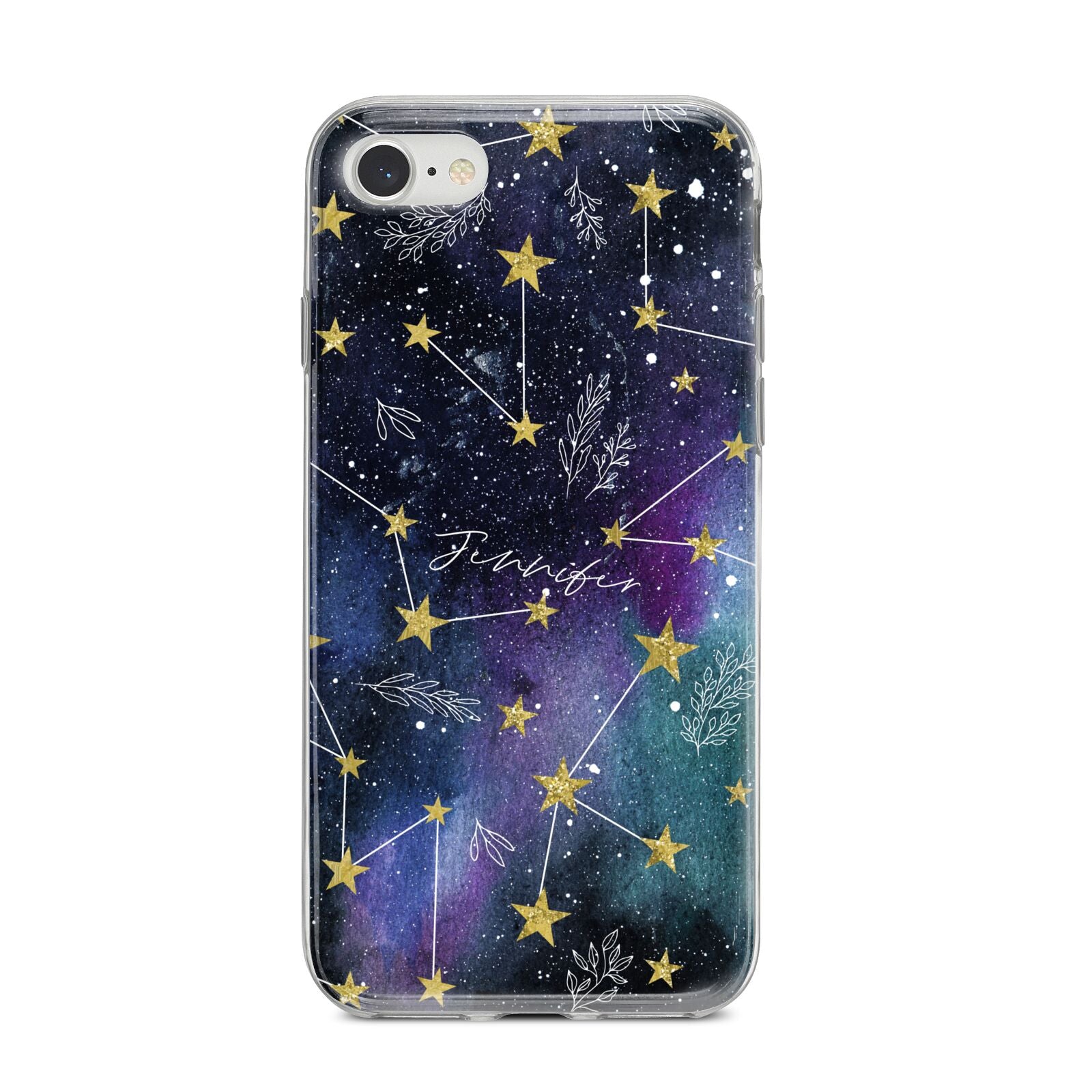 Personalised Constellation iPhone 8 Bumper Case on Silver iPhone