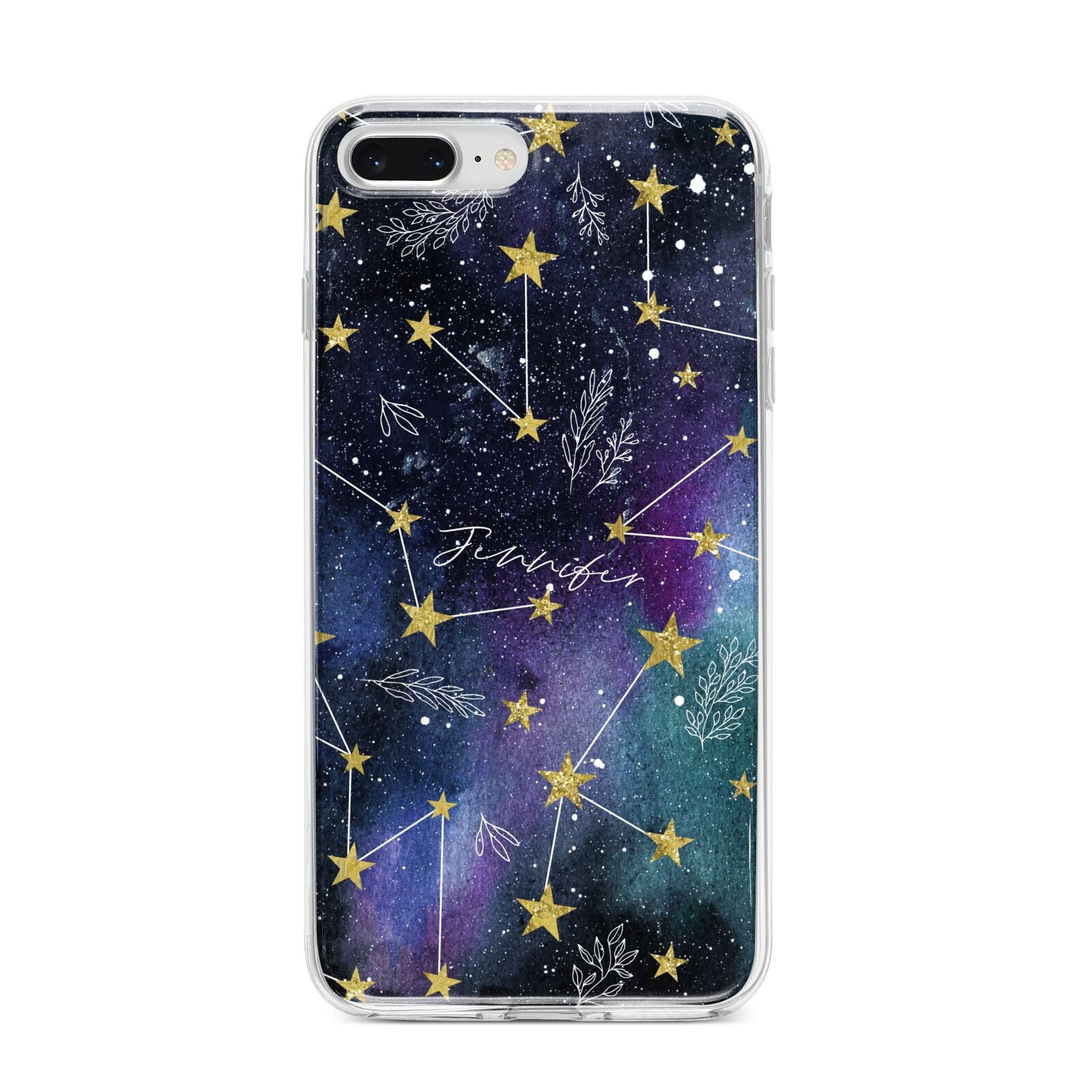 Personalised Constellation iPhone 8 Plus Bumper Case on Silver iPhone