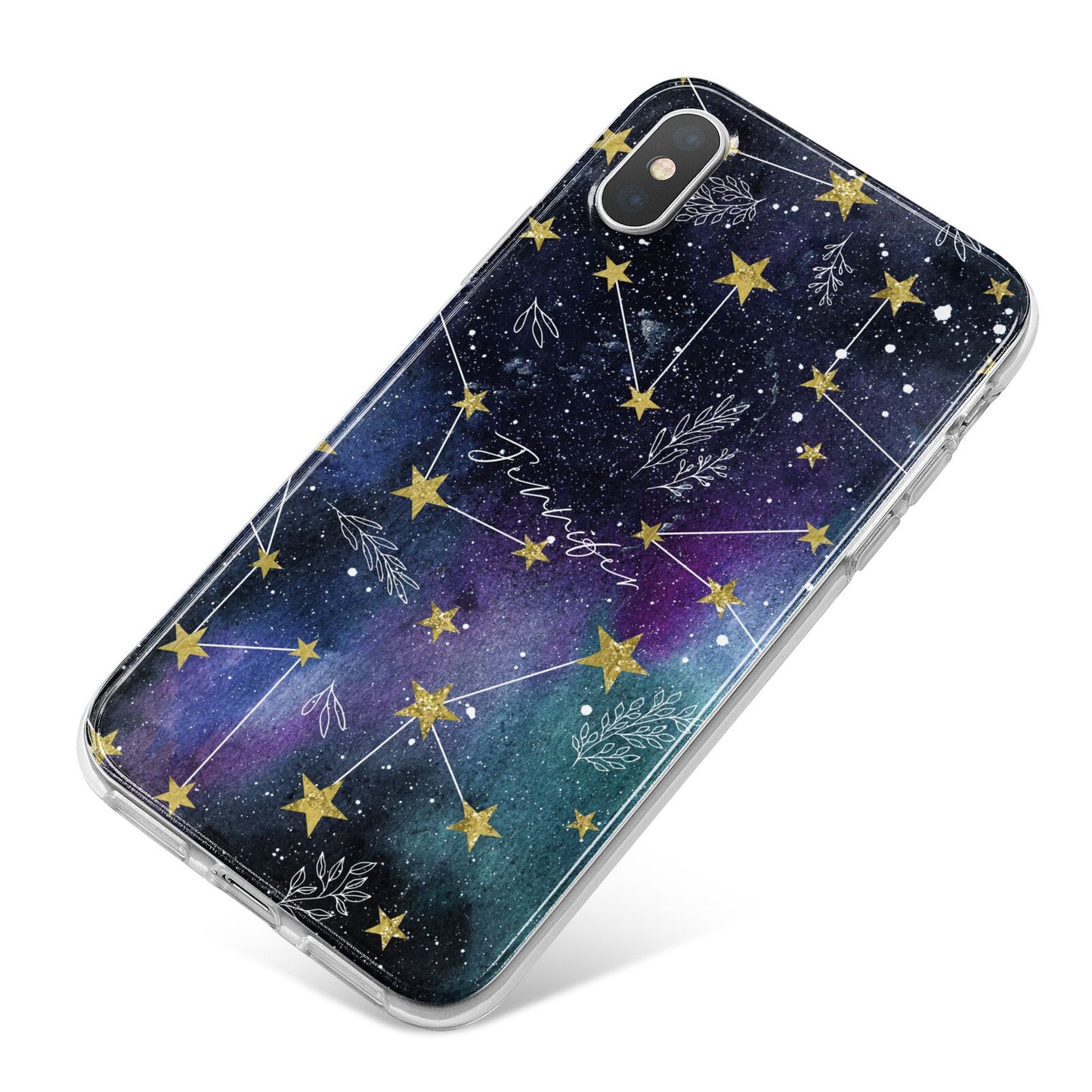 Personalised Constellation iPhone X Bumper Case on Silver iPhone