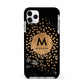 Personalised Copper Black Marble With Name Apple iPhone 11 Pro Max in Silver with Black Impact Case