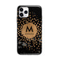 Personalised Copper Black Marble With Name Apple iPhone 11 Pro in Silver with Bumper Case