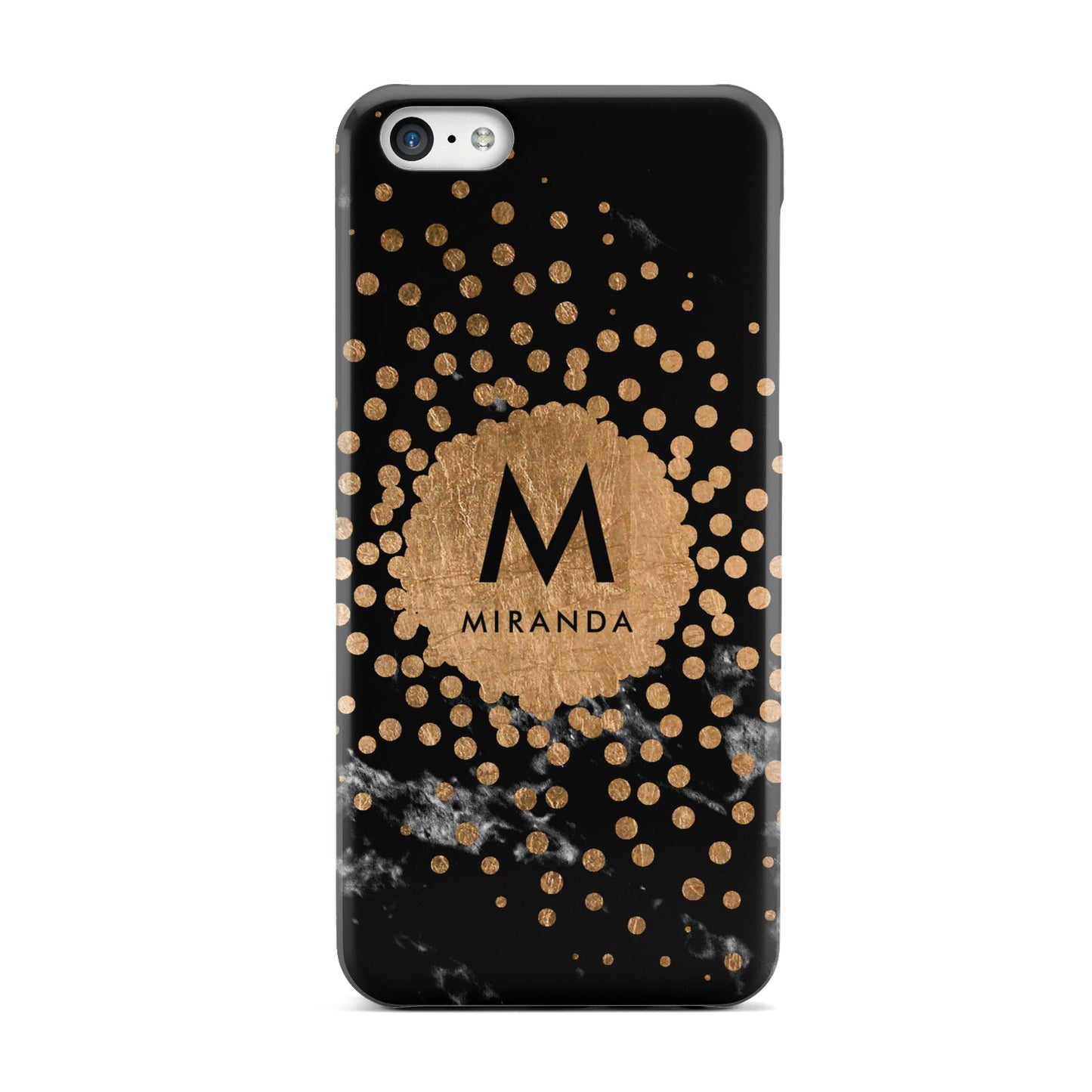 Personalised Copper Black Marble With Name Apple iPhone 5c Case