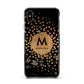 Personalised Copper Black Marble With Name Apple iPhone Xs Max Impact Case Black Edge on Black Phone