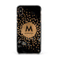 Personalised Copper Black Marble With Name Apple iPhone Xs Max Impact Case Black Edge on Gold Phone
