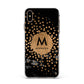 Personalised Copper Black Marble With Name Apple iPhone Xs Max Impact Case White Edge on Gold Phone