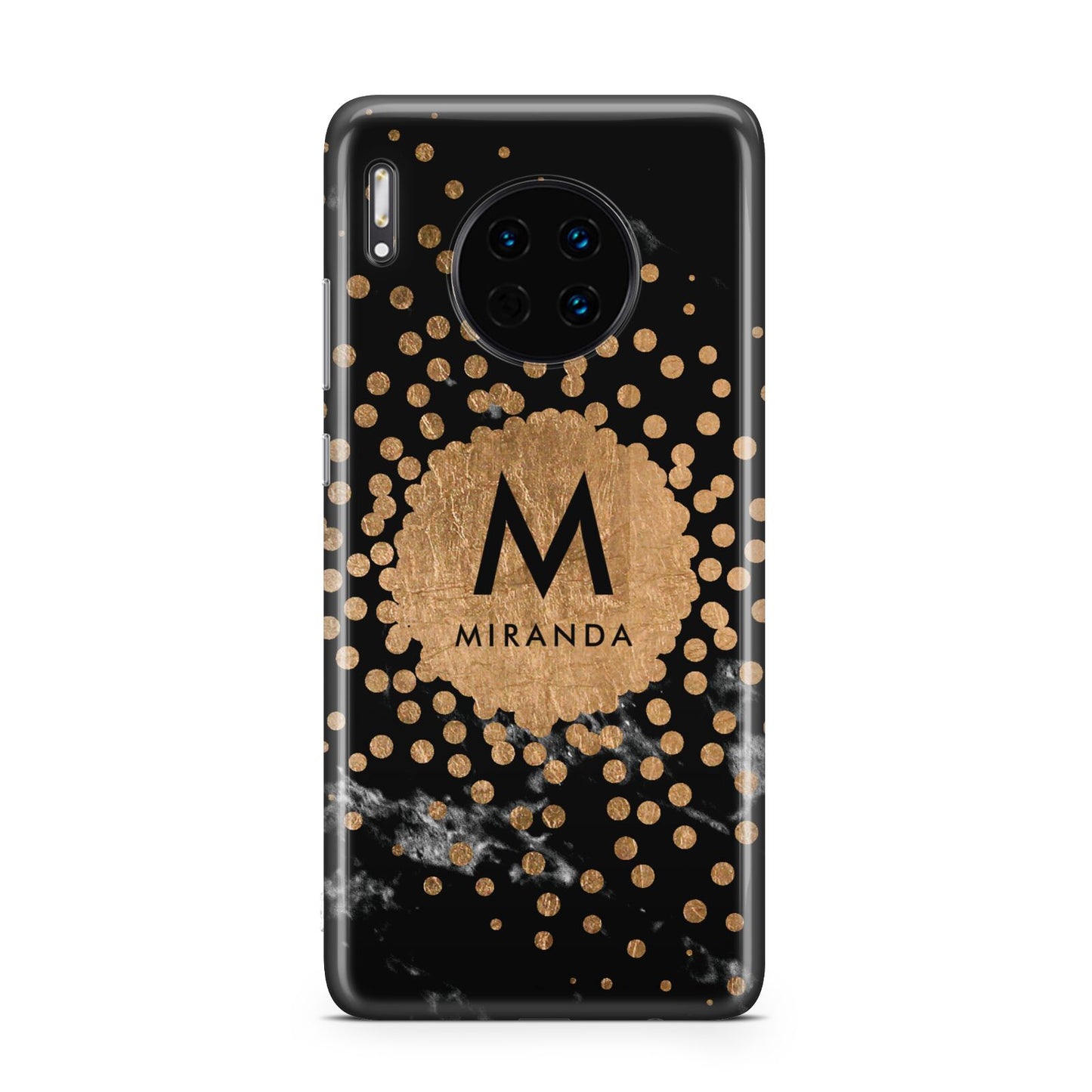 Personalised Copper Black Marble With Name Huawei Mate 30