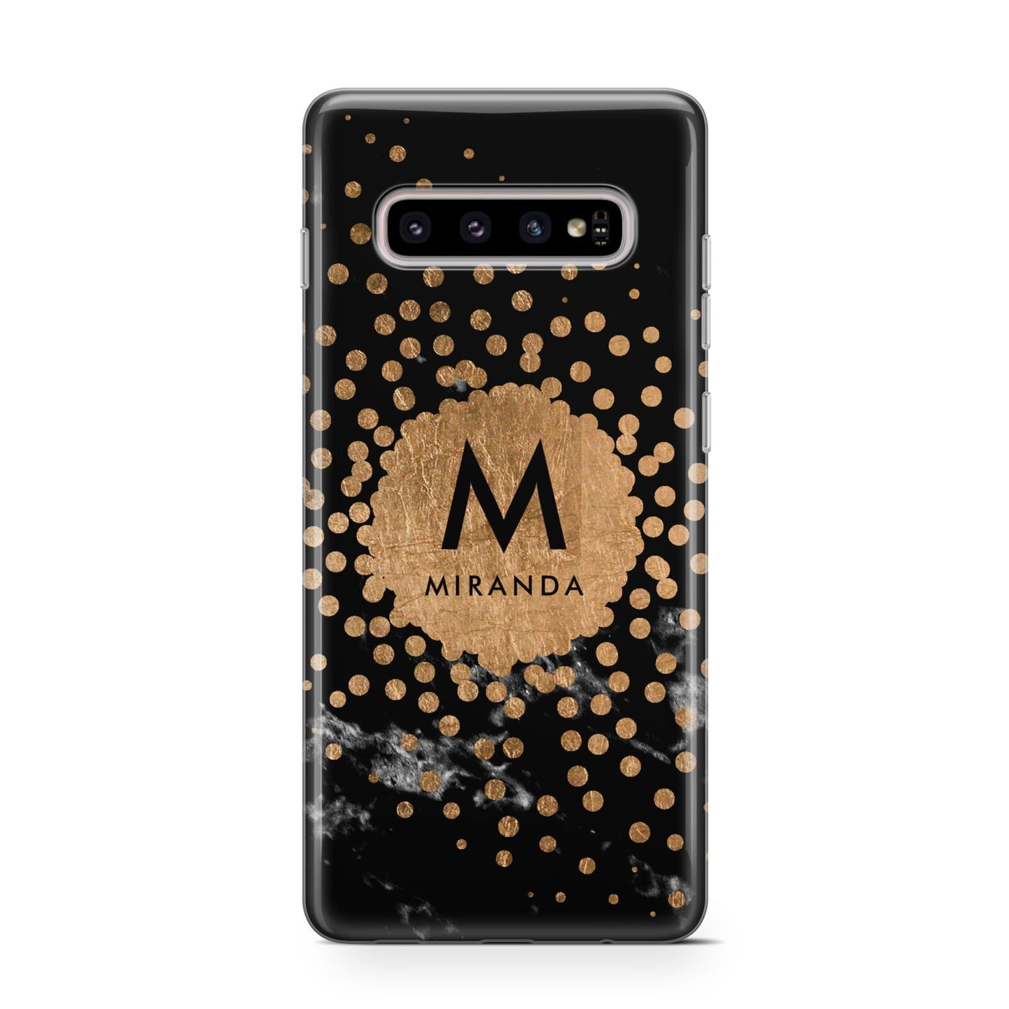 Personalised Copper Black Marble With Name Protective Samsung Galaxy Case