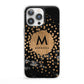 Personalised Copper Black Marble With Name iPhone 13 Pro Clear Bumper Case