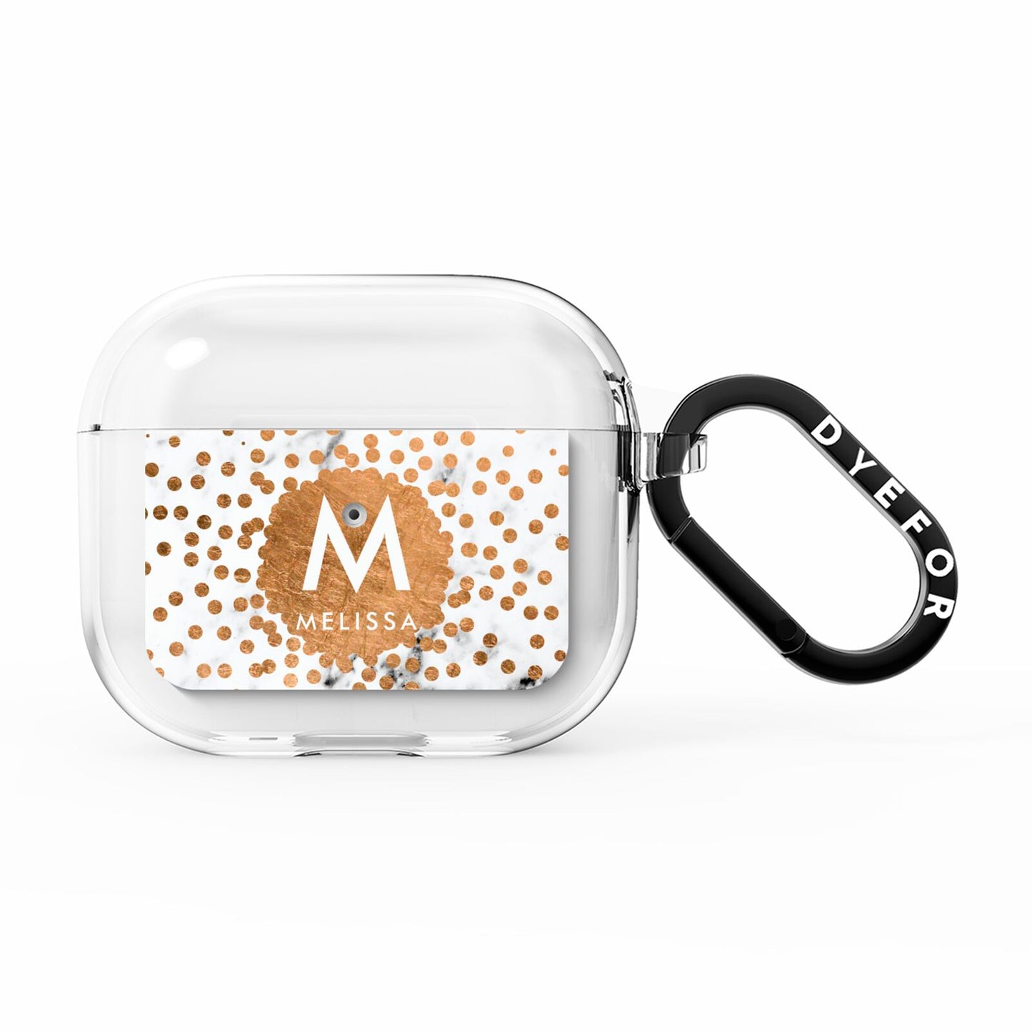 Personalised Copper Confetti Marble Name AirPods Clear Case 3rd Gen