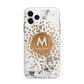 Personalised Copper Confetti Marble Name Apple iPhone 11 Pro Max in Silver with Bumper Case