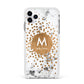 Personalised Copper Confetti Marble Name Apple iPhone 11 Pro Max in Silver with White Impact Case