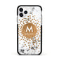 Personalised Copper Confetti Marble Name Apple iPhone 11 Pro in Silver with Black Impact Case