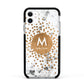 Personalised Copper Confetti Marble Name Apple iPhone 11 in White with Black Impact Case