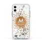Personalised Copper Confetti Marble Name Apple iPhone 11 in White with White Impact Case