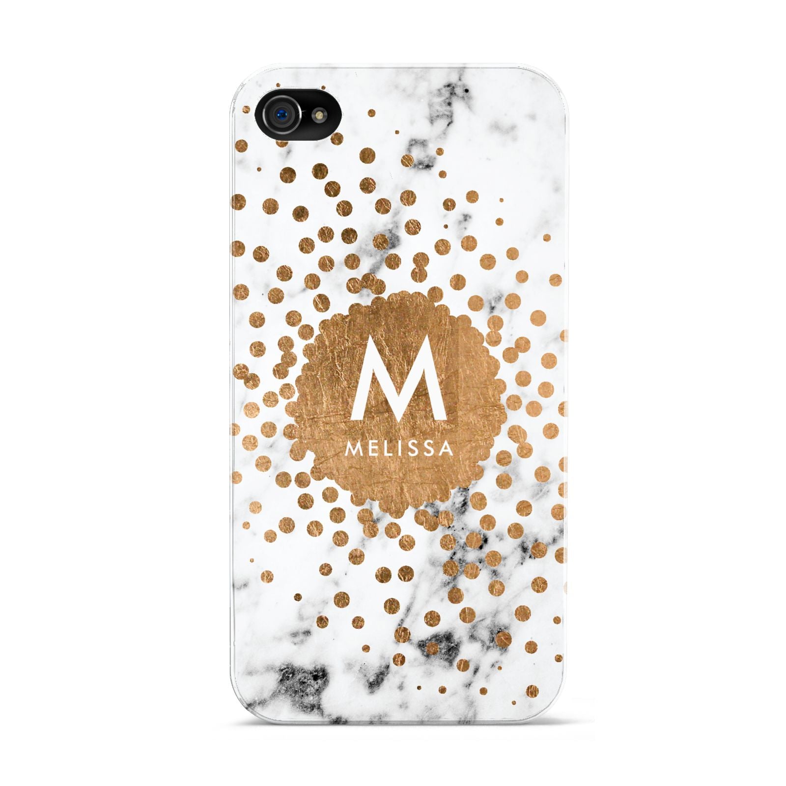 Personalised Copper Confetti Marble Name Apple iPhone 4s Case