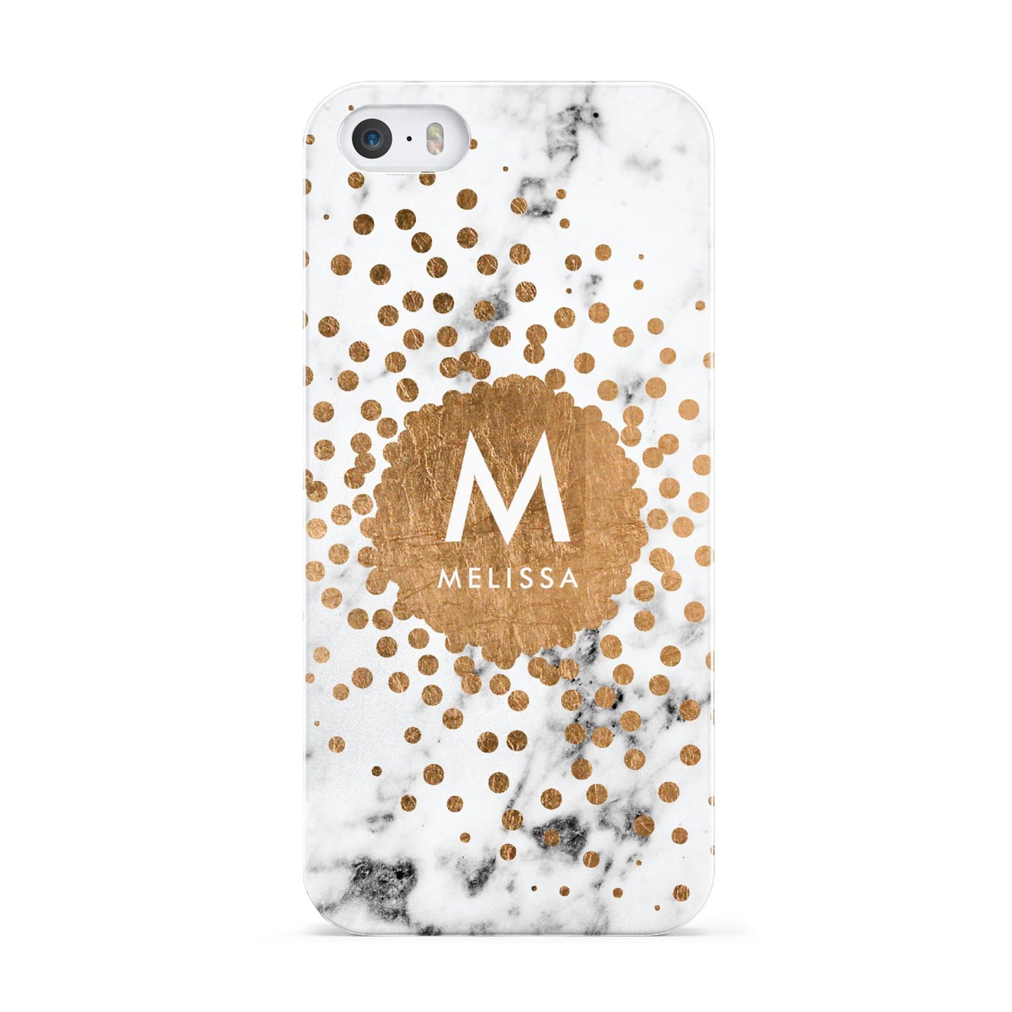Personalised Copper Confetti Marble Name Apple iPhone 5 Case