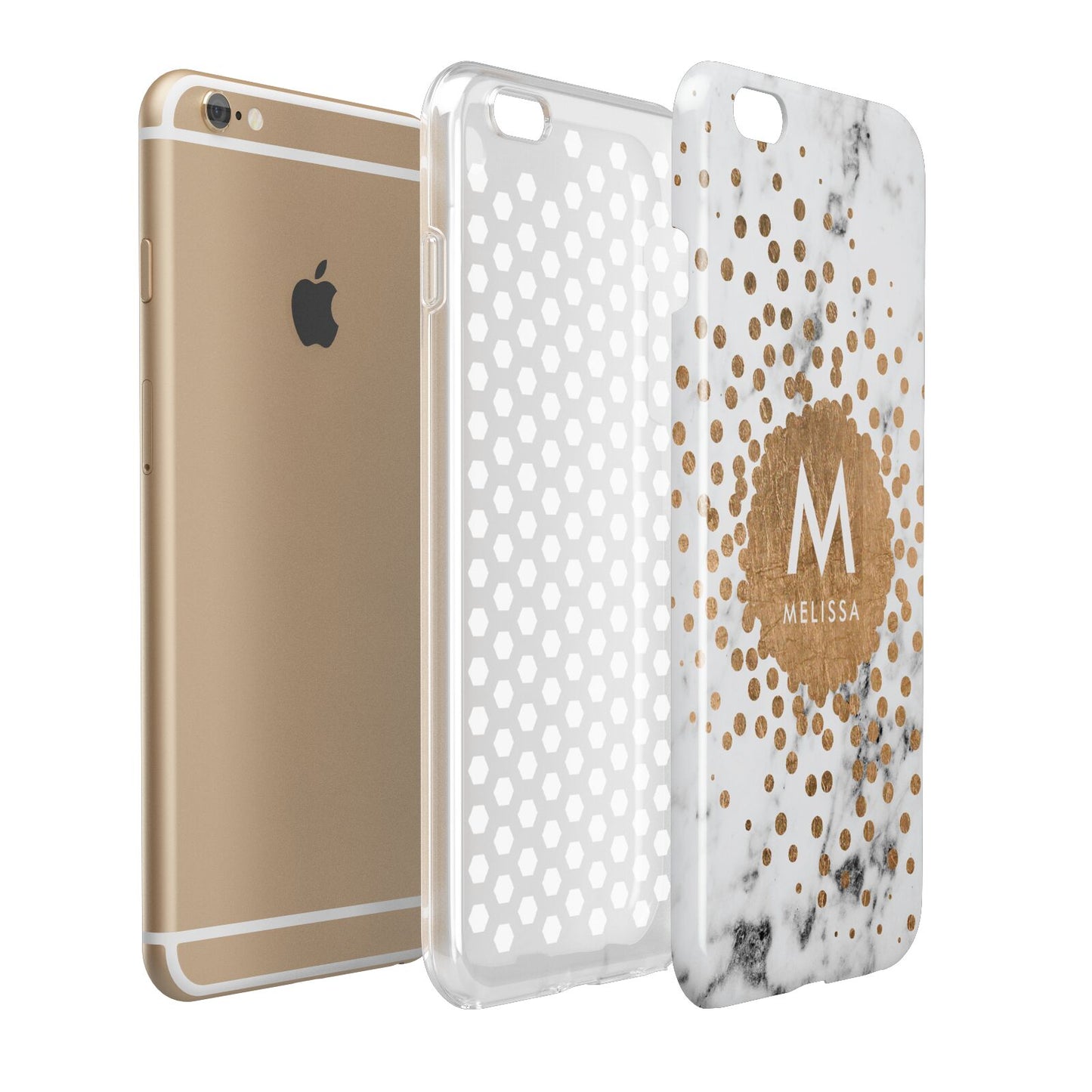 Personalised Copper Confetti Marble Name Apple iPhone 6 Plus 3D Tough Case Expand Detail Image