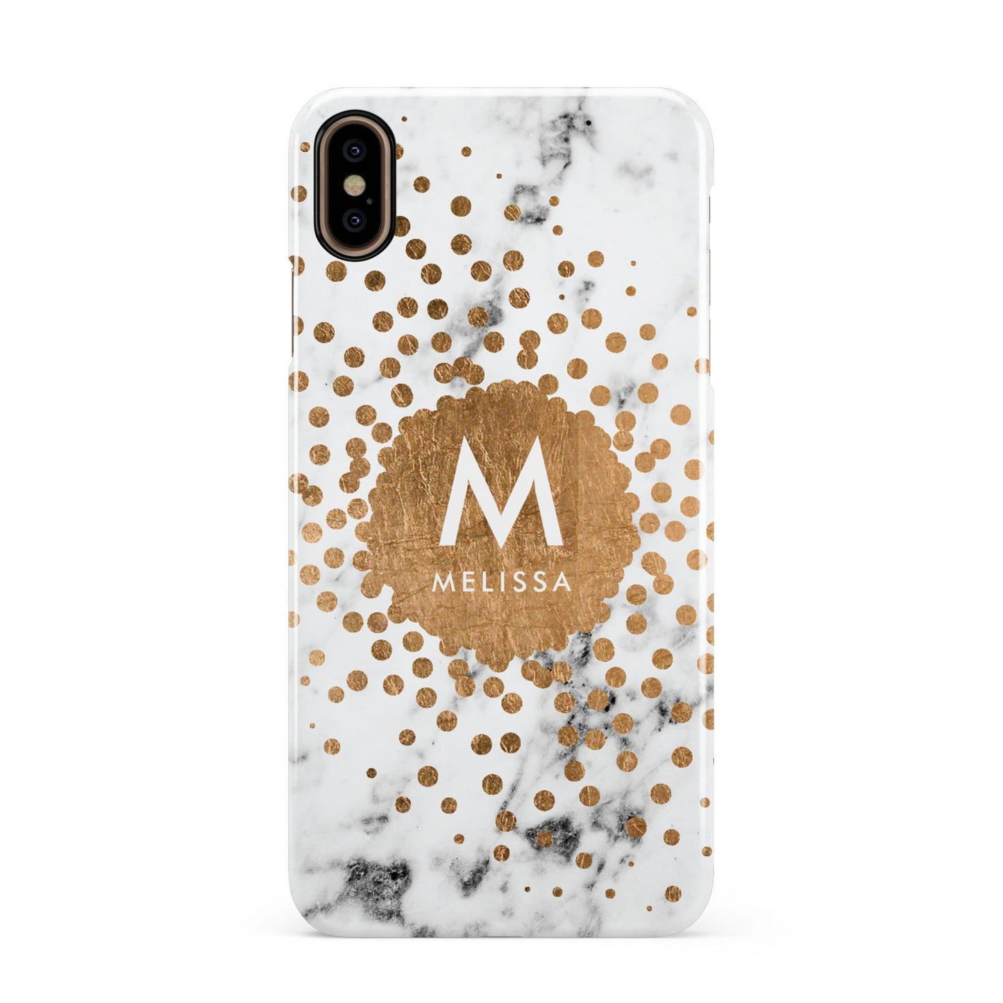 Personalised Copper Confetti Marble Name Apple iPhone Xs Max 3D Snap Case