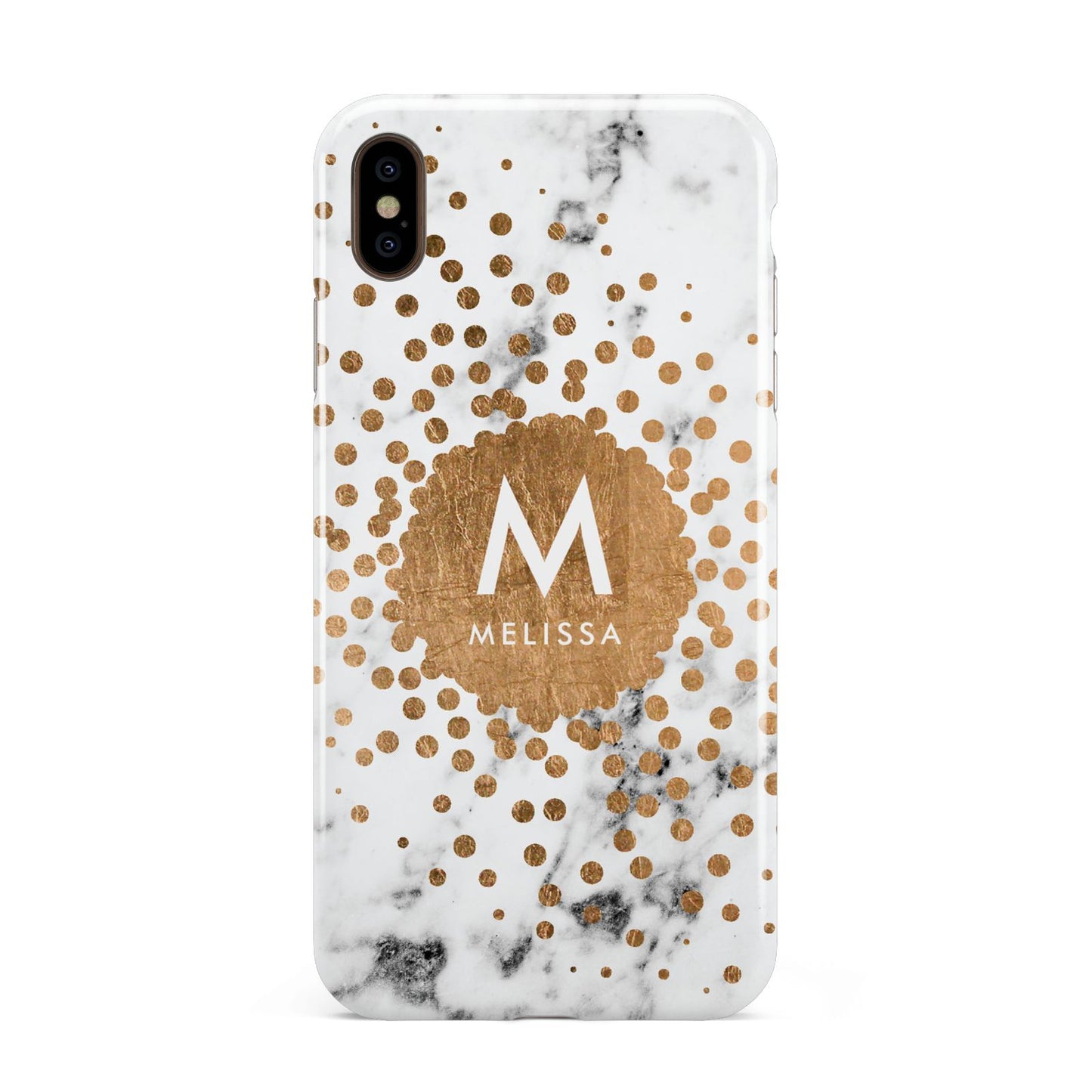 Personalised Copper Confetti Marble Name Apple iPhone Xs Max 3D Tough Case