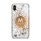 Personalised Copper Confetti Marble Name Apple iPhone Xs Max Impact Case Black Edge on Black Phone