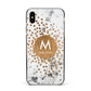 Personalised Copper Confetti Marble Name Apple iPhone Xs Max Impact Case Black Edge on Gold Phone