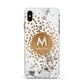 Personalised Copper Confetti Marble Name Apple iPhone Xs Max Impact Case White Edge on Gold Phone