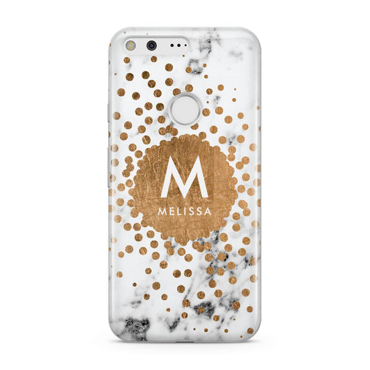 Personalised Copper Confetti Marble Name Google Pixel Case