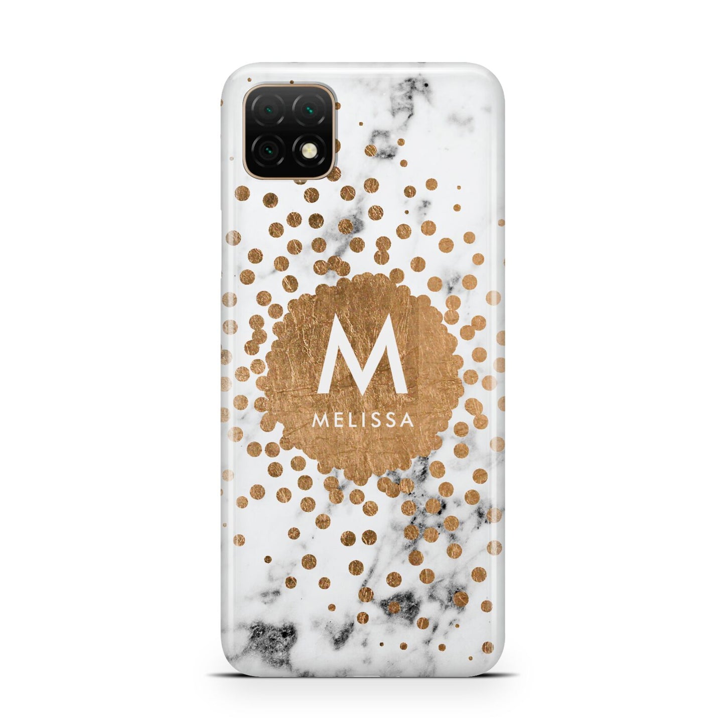 Personalised Copper Confetti Marble Name Huawei Enjoy 20 Phone Case