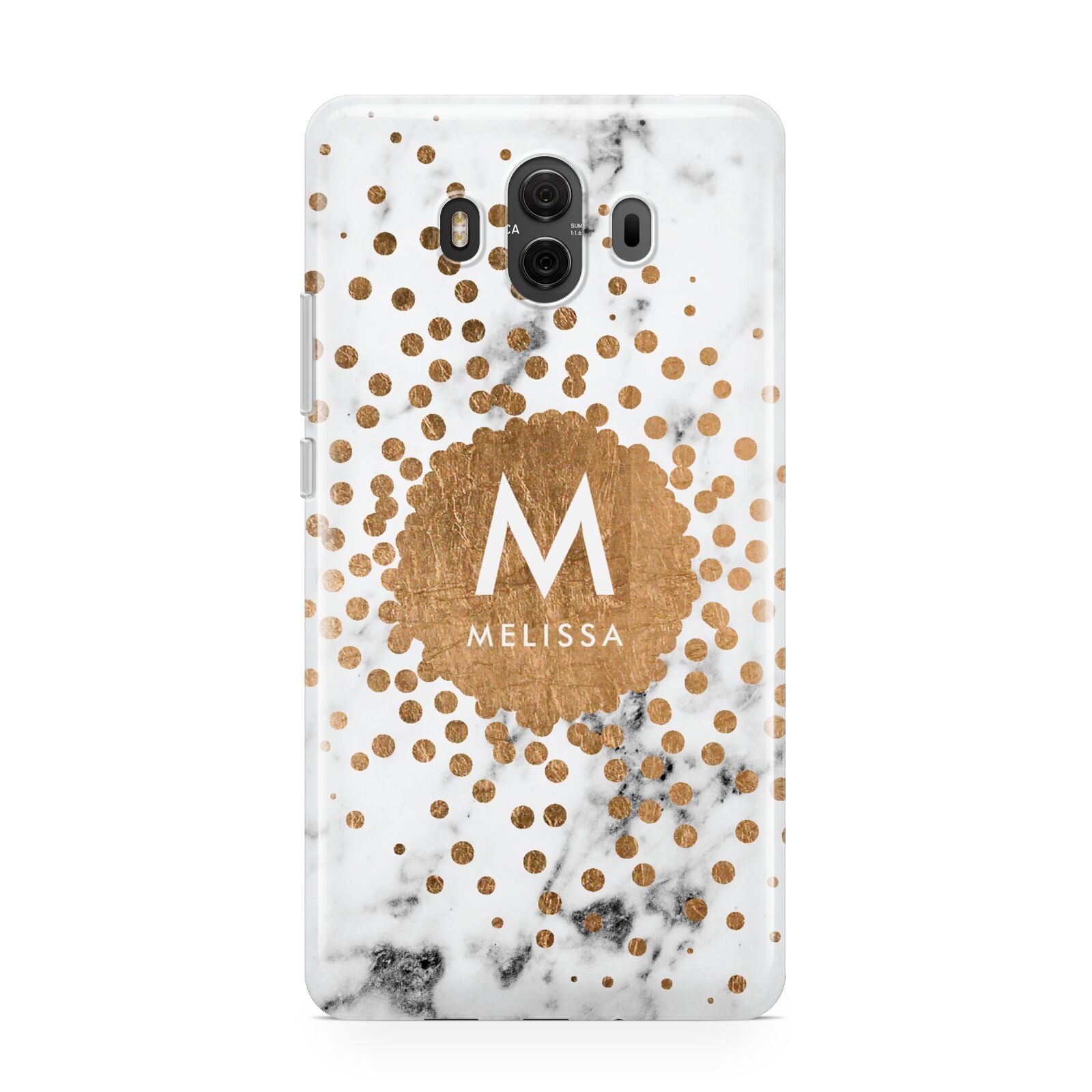 Personalised Copper Confetti Marble Name Huawei Mate 10 Protective Phone Case