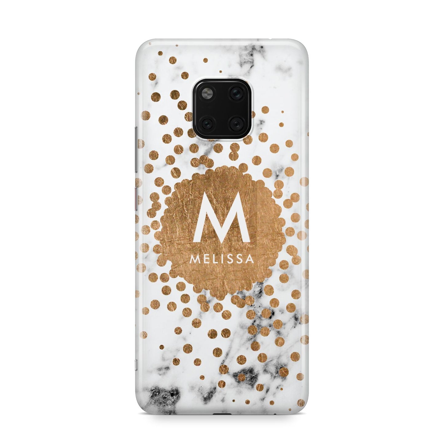 Personalised Copper Confetti Marble Name Huawei Mate 20 Pro Phone Case