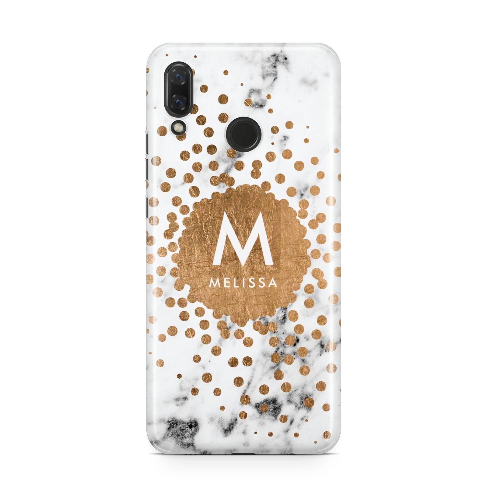 Personalised Copper Confetti Marble Name Huawei Nova 3 Phone Case