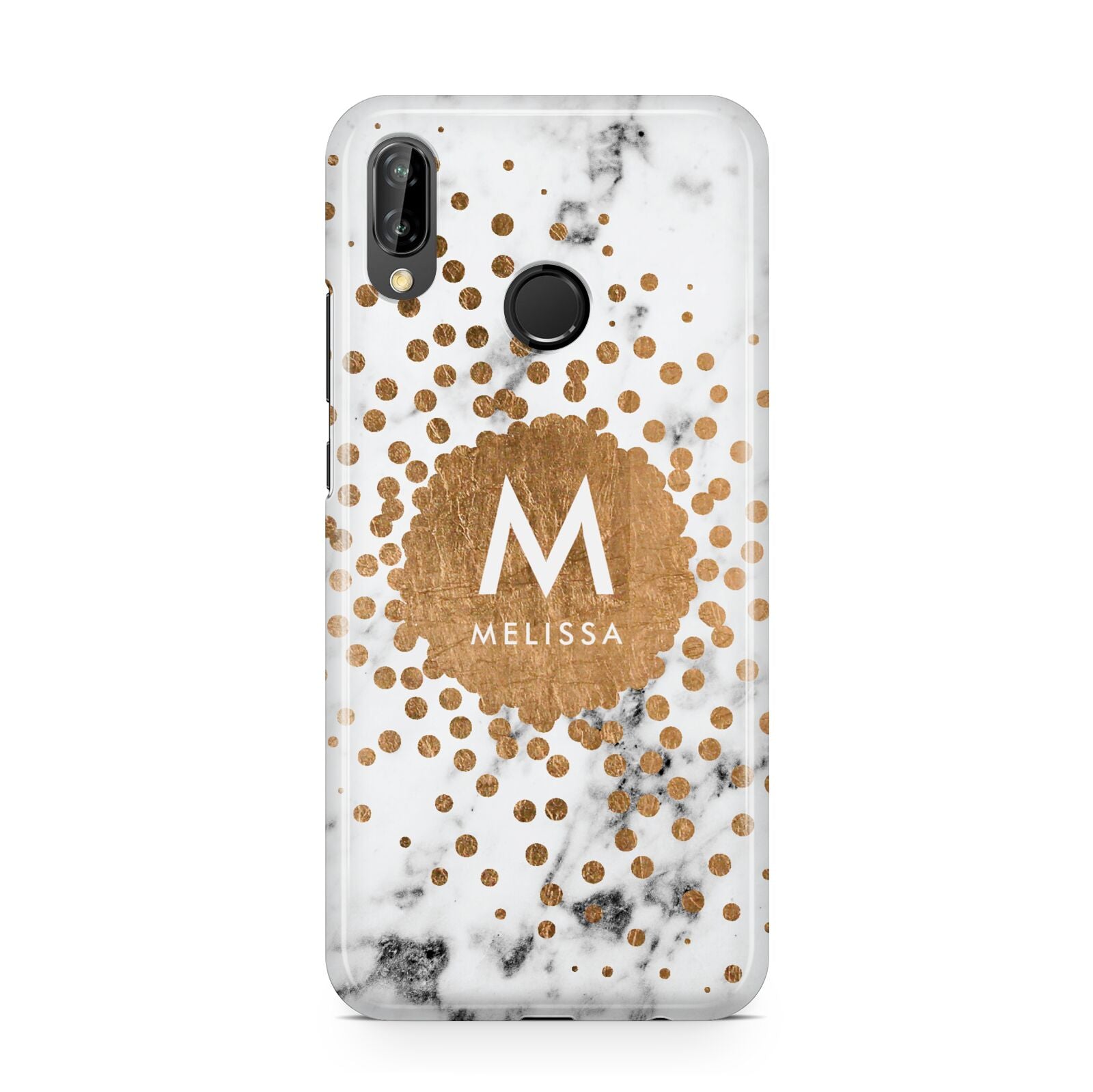 Personalised Copper Confetti Marble Name Huawei P20 Lite Phone Case