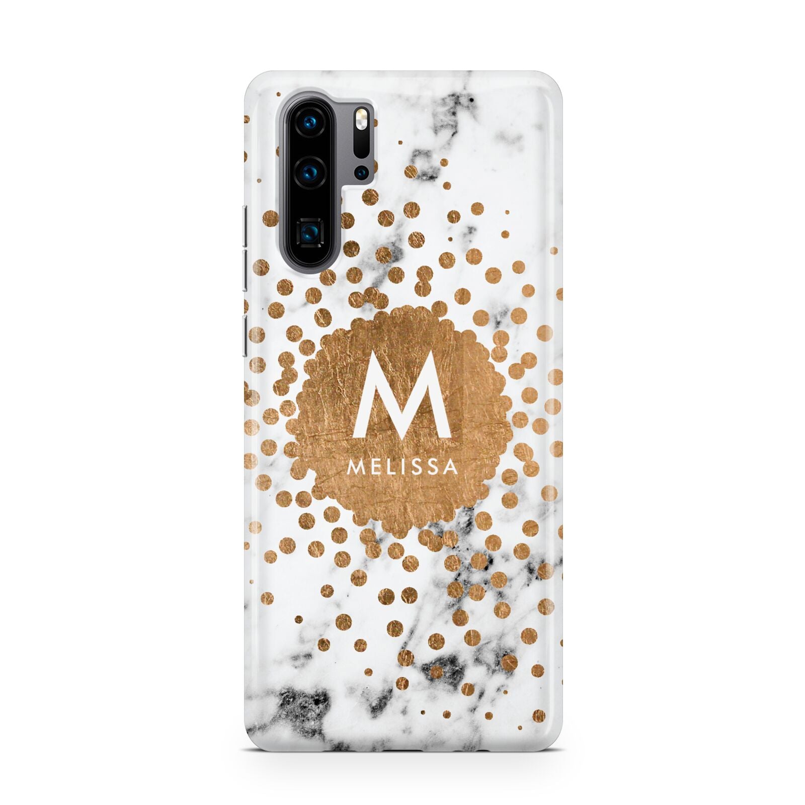 Personalised Copper Confetti Marble Name Huawei P30 Pro Phone Case