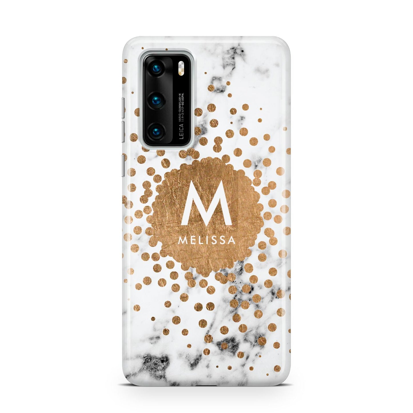 Personalised Copper Confetti Marble Name Huawei P40 Phone Case