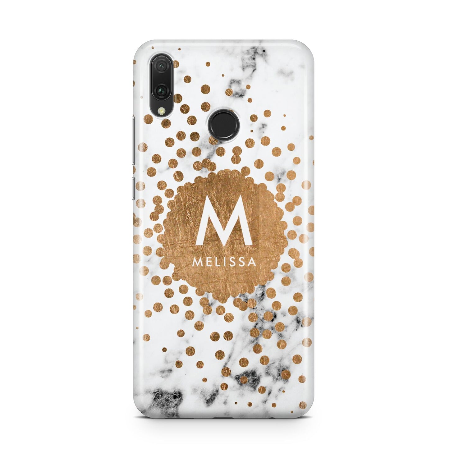 Personalised Copper Confetti Marble Name Huawei Y9 2019