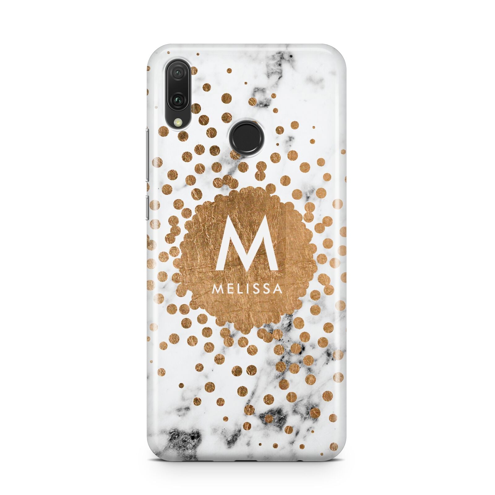 Personalised Copper Confetti Marble Name Huawei Y9 2019