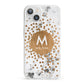 Personalised Copper Confetti Marble Name iPhone 13 Clear Bumper Case