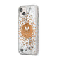 Personalised Copper Confetti Marble Name iPhone 14 Plus Glitter Tough Case Starlight Angled Image
