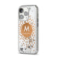 Personalised Copper Confetti Marble Name iPhone 14 Pro Glitter Tough Case Silver Angled Image