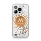 Personalised Copper Confetti Marble Name iPhone 14 Pro Glitter Tough Case Silver
