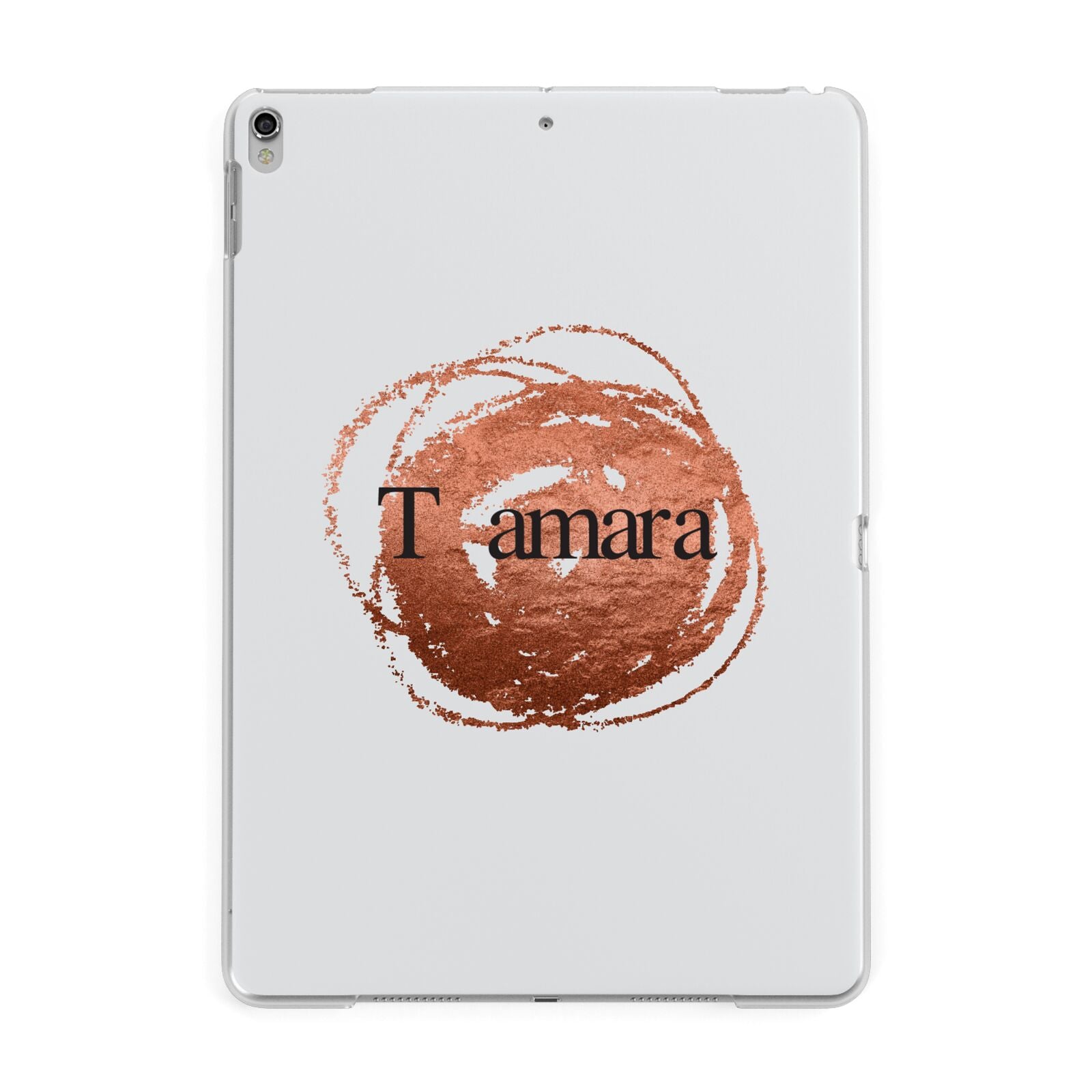 Personalised Copper Effect Custom Initials Apple iPad Silver Case