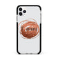 Personalised Copper Effect Custom Initials Apple iPhone 11 Pro Max in Silver with Black Impact Case