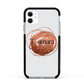 Personalised Copper Effect Custom Initials Apple iPhone 11 in White with Black Impact Case