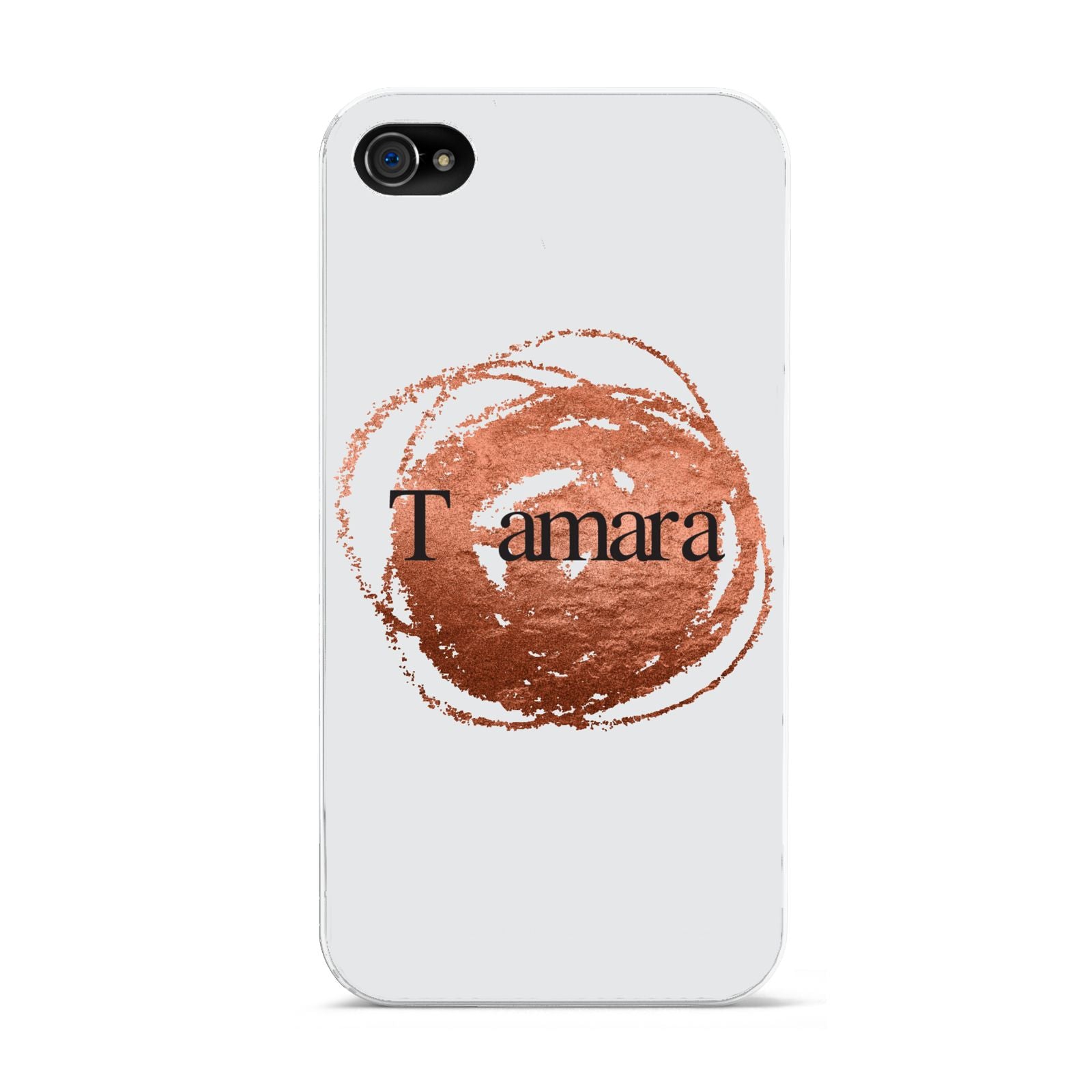 Personalised Copper Effect Custom Initials Apple iPhone 4s Case