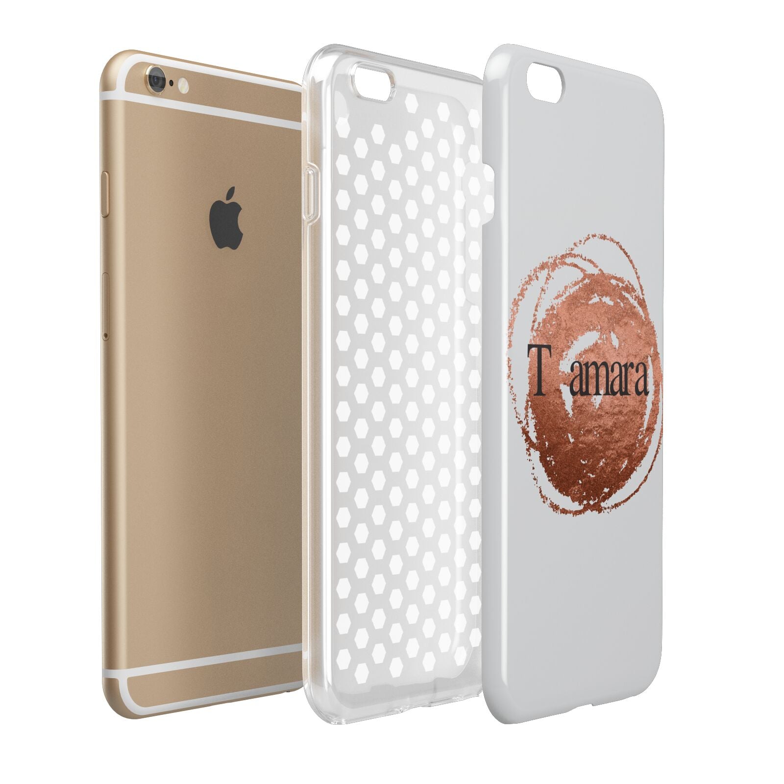 Personalised Copper Effect Custom Initials Apple iPhone 6 Plus 3D Tough Case Expand Detail Image