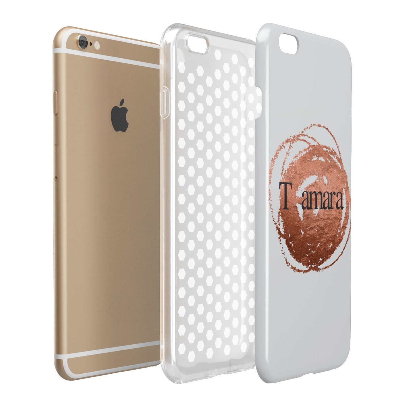 Personalised Copper Effect Custom Initials Apple iPhone 6 Plus 3D Tough Case