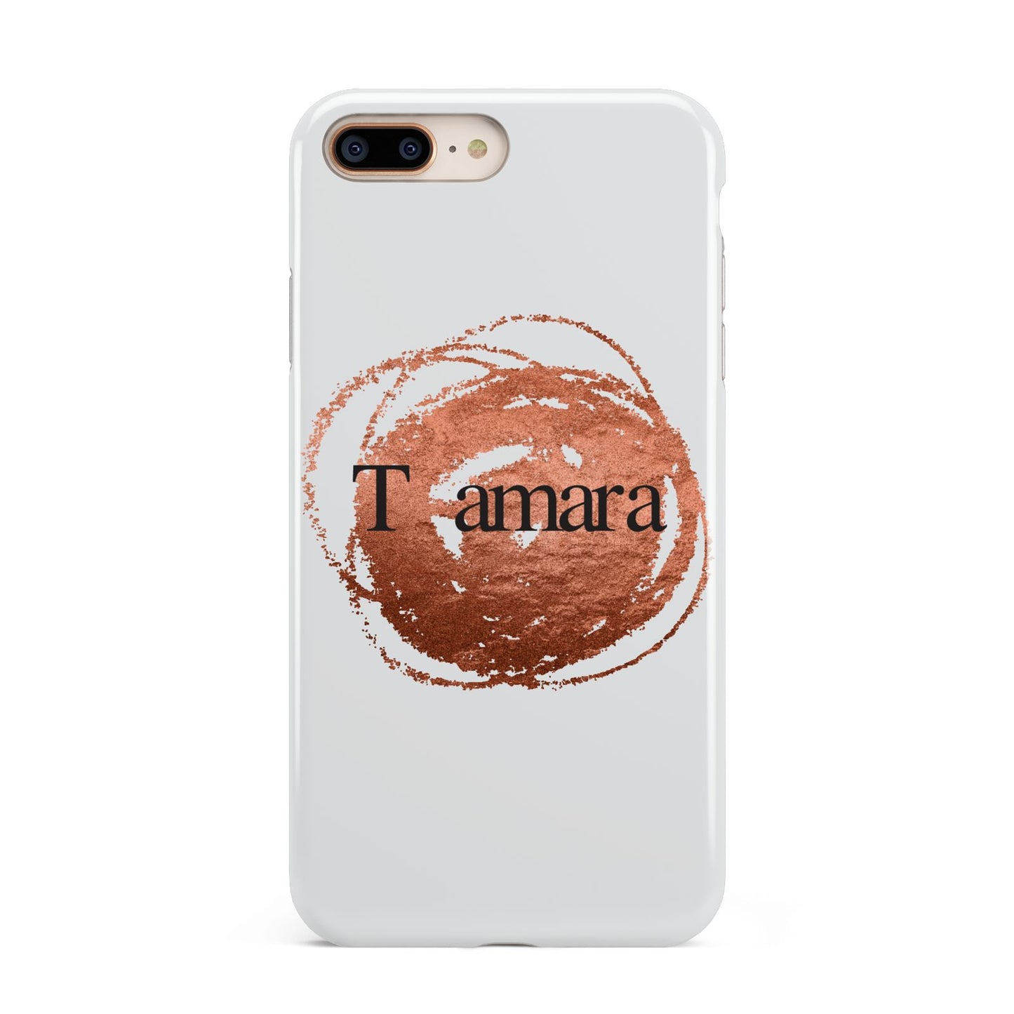 Personalised Copper Effect Custom Initials Apple iPhone 7 8 Plus 3D Tough Case
